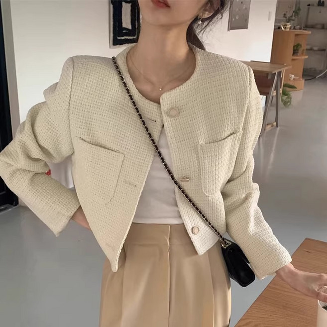 소소온 프렌치 무드 트위드 숏자켓 봄 가을 데일리 아우터