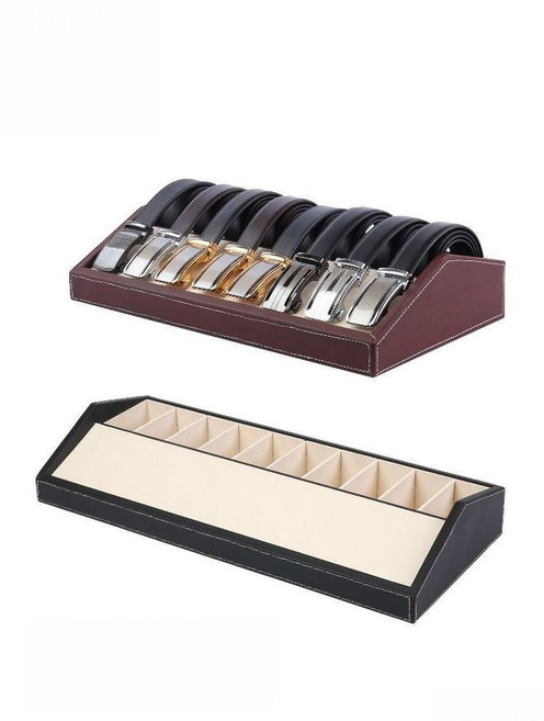 벨트 진열대 디스플레이 넥타이 전시대 업소용 보관함 10 그리드 블랙 1개, 공식 표준, 공식 표준 × 나뭇결 10 체크 × 1개