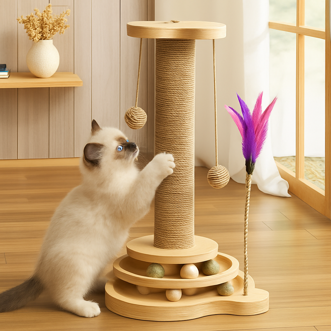 플레이크 고양이 스트레스해소 스크래쳐 캣타워, 1개, 혼합색상