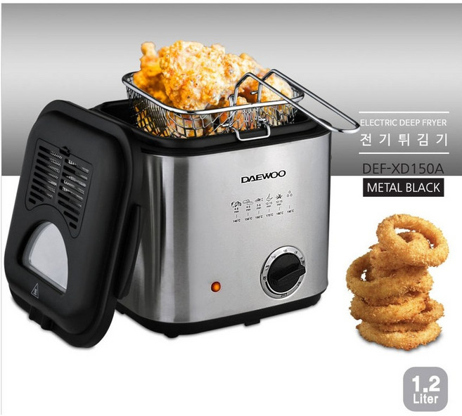 대우 전기튀김기 메탈블랙 1.2L, DEF-XD150A