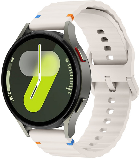 갤럭시워치 호환 컬러풀한 스티치 실리콘 스포츠 스트랩 20mm 22mm, 스타라이트