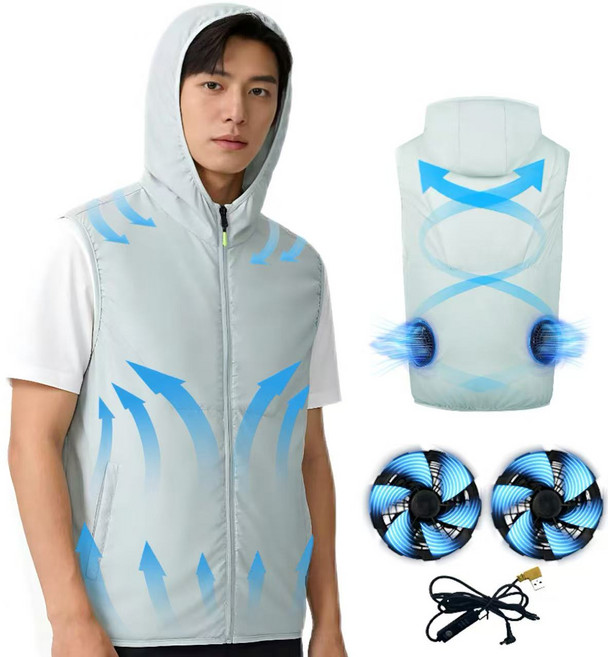 후드 에어컨 조끼 선풍기 아이스 냉풍 작업복 선풍기 조끼 남녀공용