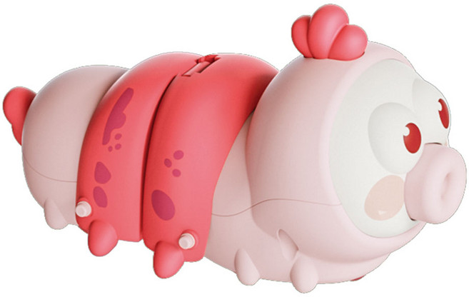 토이즈데이 태엽을 감으면 꿈틀꿈틀 움직이는 애벌레 4종 소근육 발달 유아 자동차 장난감, 1개, 핑크