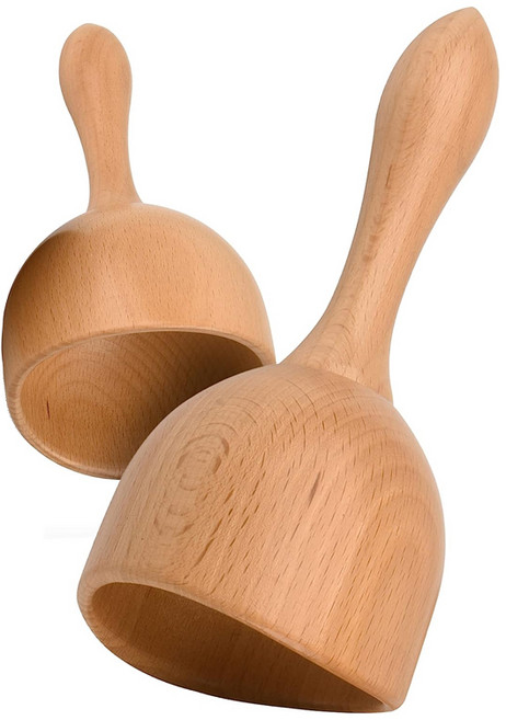 SMSB 원목 허벅지 셀룰라이트 괄사 마사지 스틱, 1개, 베이지