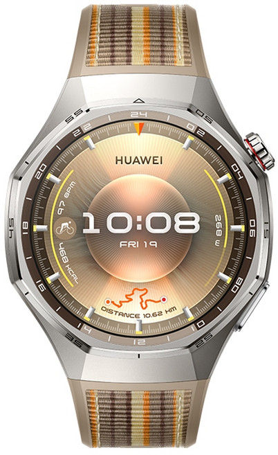 HUAWEI 華為 GT 6 Pro 46mm 智慧手錶, 琥珀棕 (棕色複合編織錶帶), 1個
