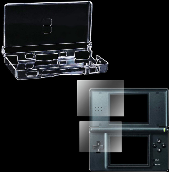 NINTENDO DS Lite 투명 보호 크리스탈케이스 보호필름, 1세트, 2종