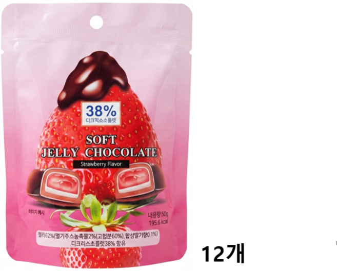 소프트젤리 초코 딸기맛, 12개, 50g