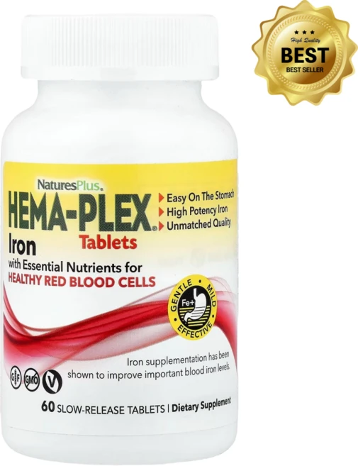 네이처플러스 해마 플렉스 철분 서방형 60개 엽산 티아민 판토텐산 비타민 셀레늄 L 글루타민 함유 / 해외직구 미국정품, 1개, 60정 - 쿠팡