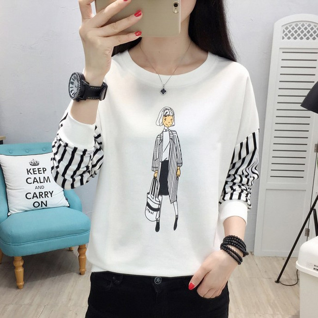 스타일아유 여성용 큐티걸 라운드 긴팔 맨투맨 A9B6TS120A