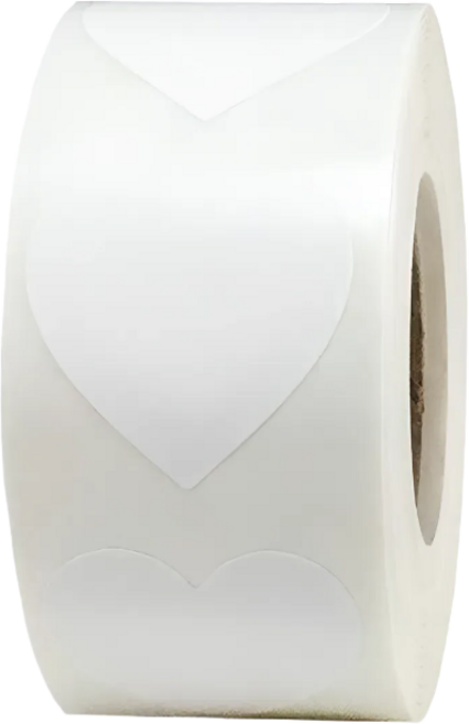 라온스티커 500매 22종 하트 롤스티커, S412화이트, 1개