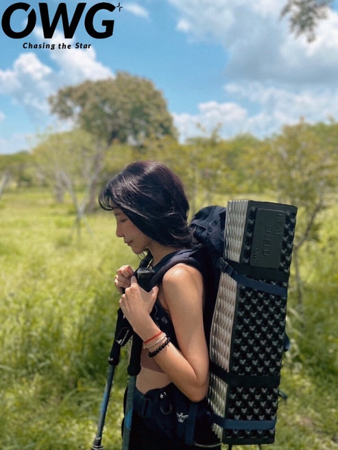 딜포유 캠핑 14단 캠핑 휴대용 NH 백패킹 등산 접이식 깔개 매트 발포, 1.8cm 두께 스타 그린 183x55cm