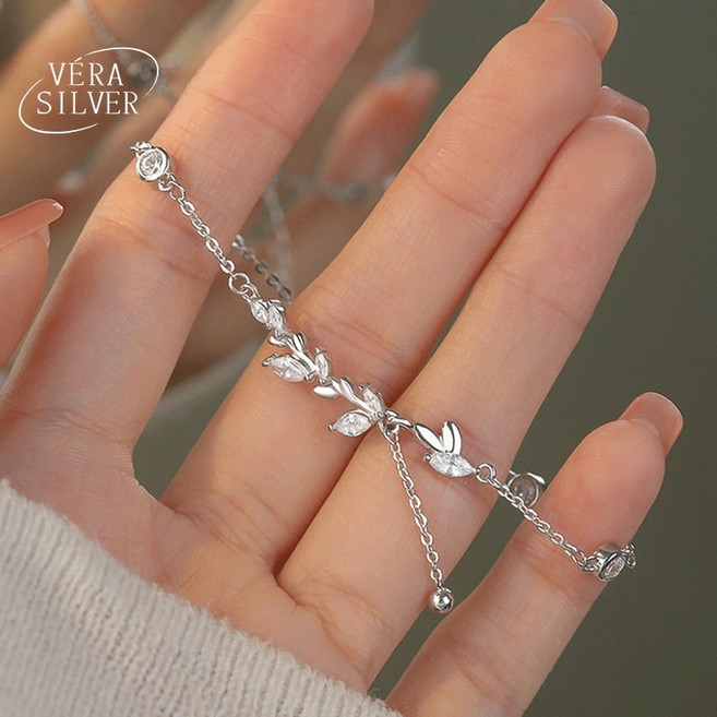 VÉRA SILVER 925純銀麥穗閃鑽流蘇手鍊