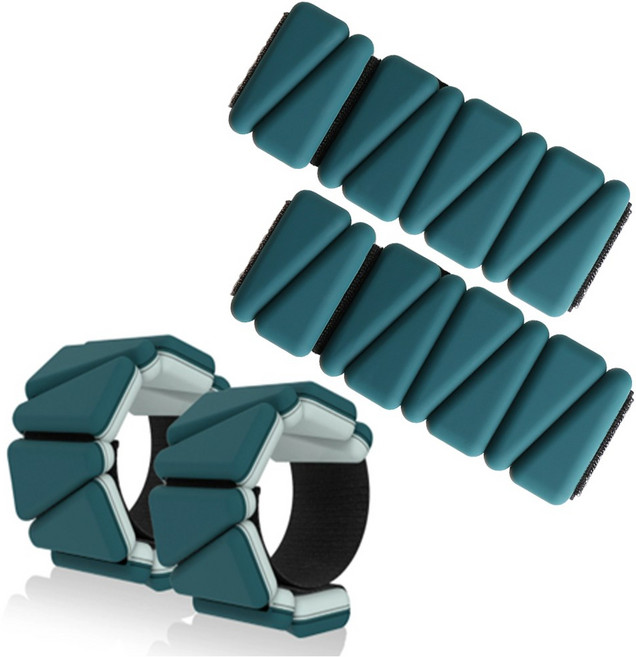 에코요기 중량밴드 손목 발목 아령 실리콘 모래주머니 2p, 다크그린, 1kg