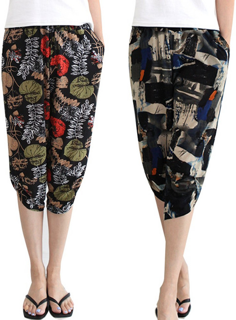 (2장) 여성 까실이 항아리 7부 쿨팬츠 여름 쿨바지 몸빼 일바지 홈웨어 1+1