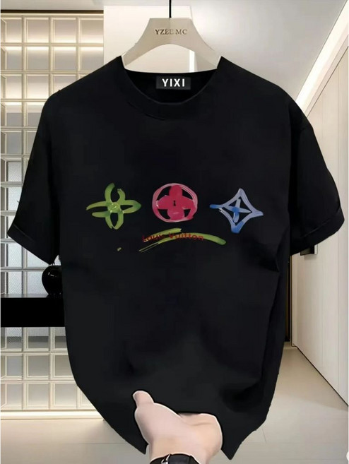 YIXI 印花短袖T恤 寬鬆大尺碼