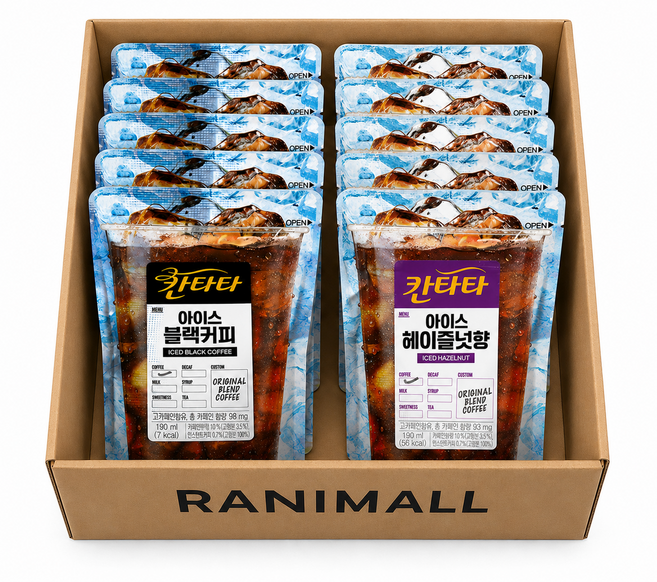 칸타타 아이스 230ml 10팩(블랙5+헤이즐럿5) 10개230ml, 1세트, 10개입