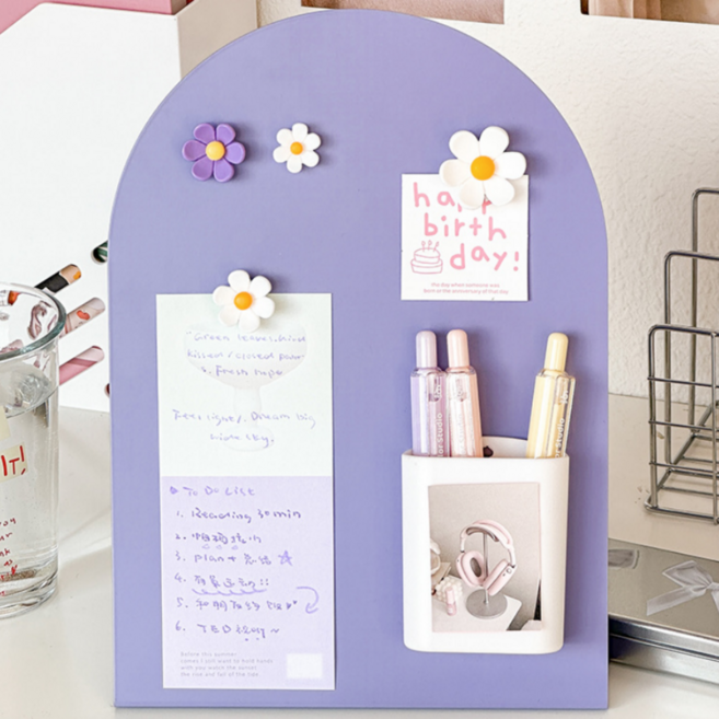 원니브 탁상용 스탠드 자석 메모보드, 퍼플