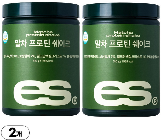 이츠스포츠 단백질 쉐이크 말차맛, 510g, 2개