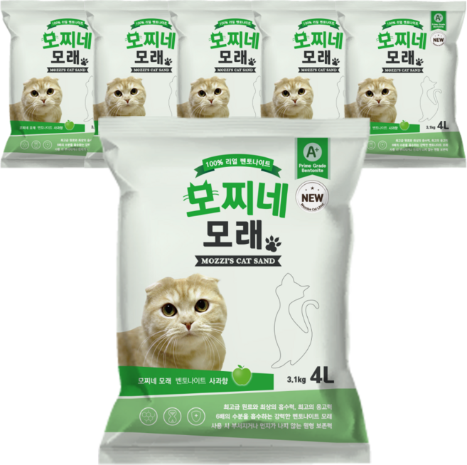 모찌네 고양이 모래, 4L, 6개, 사과향