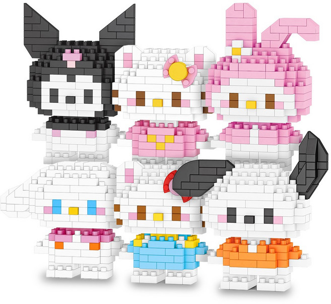 [알꿀밤-나노블럭-코믹스] B 미니 산리오 6종 세트, 1개