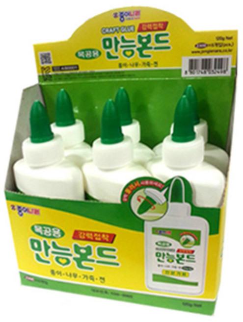 SCS 종이나라 만능본드 120g 6개 종이 나무 가죽 천 강력 접착제 DIY재료
