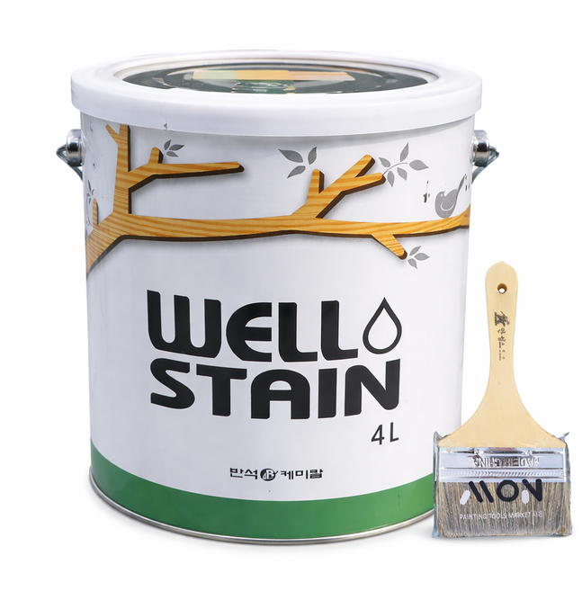 (제조사) 웰스테인 오일스테인 오일스텐 니스 목재 데크 나무 방부목 페인트, 1개, 월넛, 4L