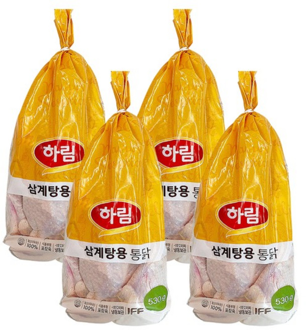 IFF 삼계탕용 통닭 530g 4봉 냉동
