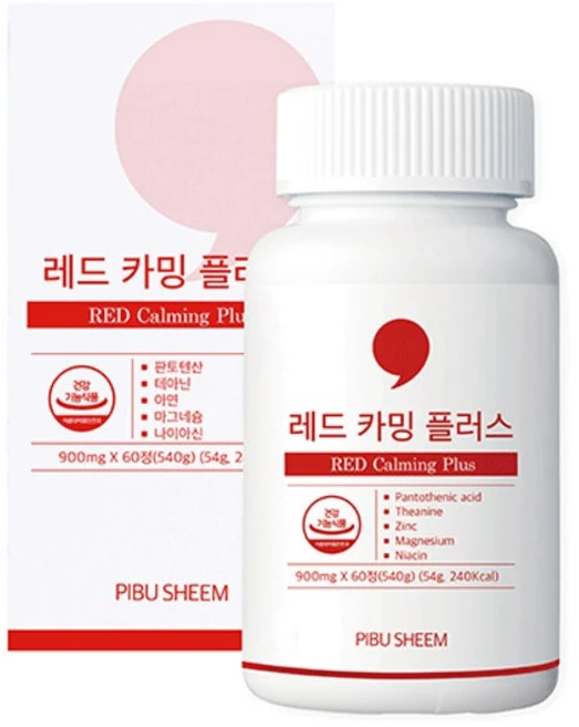 피부쉼 레드카밍 플러스 판토텐산 여드름 피지조절 비타민B B5 영양제 (소비기한 : 2026.07.01), 1개, 54g - 쿠팡