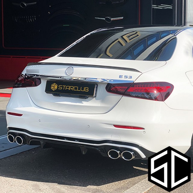 스타클럽 벤츠 E클래스 W213 페이스리프트 AMG라인 범퍼용 E53 AMG 디퓨저 머플러 세트 (21년식~24년) 일반라인/쿠페/카브리 차량 호환 불가, 울산장착점(공임비 15만 현장지불), 블랙, 블랙
