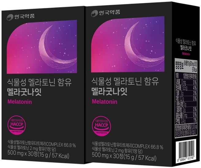 안국약품 멜라굿나잇 15g, 2개, 30정