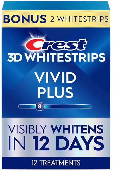 크레스트 3D 화이트스트립스 비비드 플러스 치아 미백 스트립 키트 10가지 트리트먼트 + 보너스 2가지(각각 상부 스트립/하부 1개 포함) 24개 8단계 화이트닝 키트, 크레스트 3D 화이트스트립스 비비드 플러스, 치아 미백 - 쿠팡