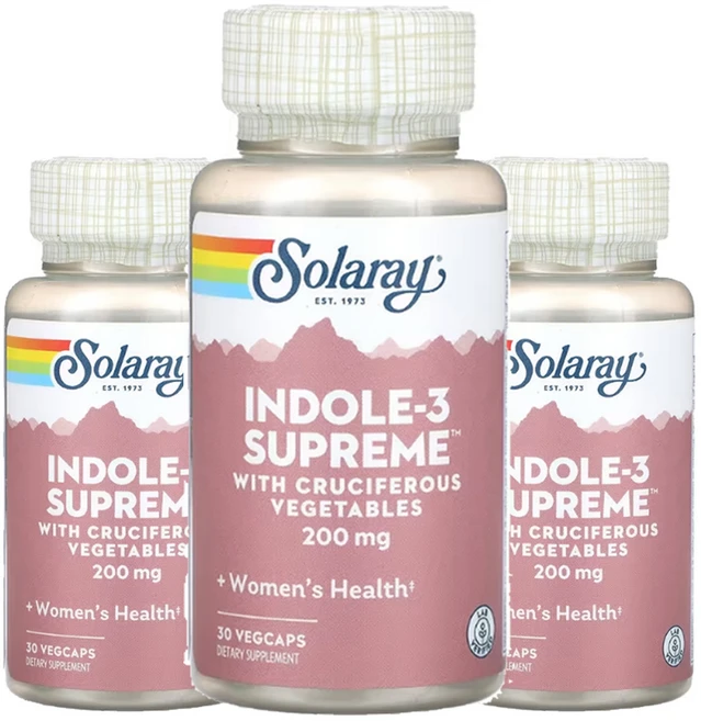 솔라레이 Indole3 Supreme 인돌3카비놀 칼비놀 200mg 30캡슐3통, 3개, 30정 - 쿠팡