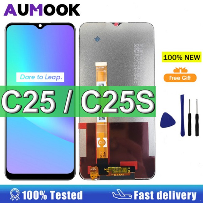 Oppo Realme C25s LCD 디스플레이 터치 스크린 디지타이저 어셈블리 교체용 6.5, 03 C25 Black With Frame