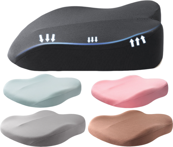 LIG 메모리폼 차량용방석 키높이방석 키높이10cm 보조시트 차량용 자세방석 학생방석, 1개, 블랙