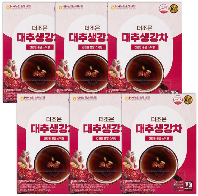 더조은 대추생강차 분말 스틱 전통차, 6개, 1개입, 648g