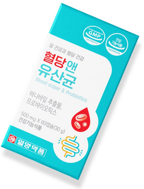 일양약품 프로바이오틱스 바나바잎 추출물 유산균 60캡슐 2개월분 식후 혈당 관리, 1박스, 혈액순환, 60회분