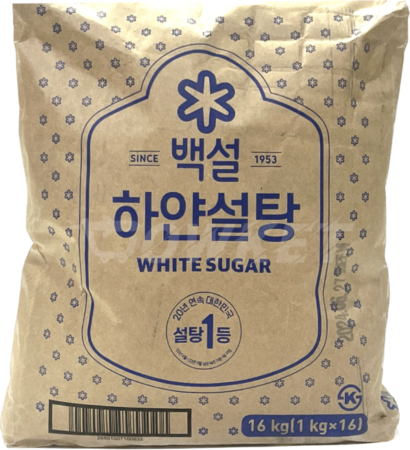 백설 하얀설탕 업소용 대용량 소포장 식당용 16kg (1kg씩 소분), 1개