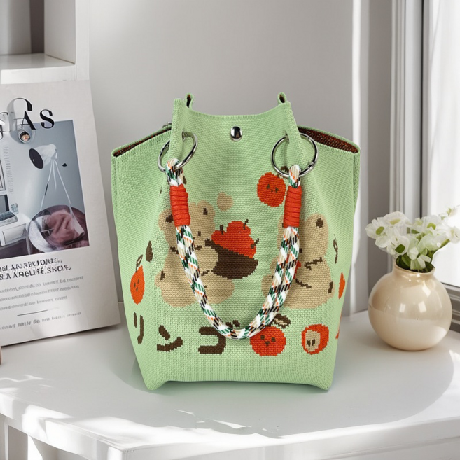 까투리네 여성 미니 손가방 니트 크로스백 숄더백 에코백 복조리 손목 가방