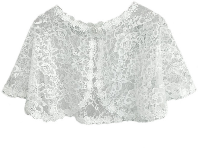 여자 레이스 케이프 으르렁 거리는 소프트 숄 랩 플라워 걸 파티 필수품