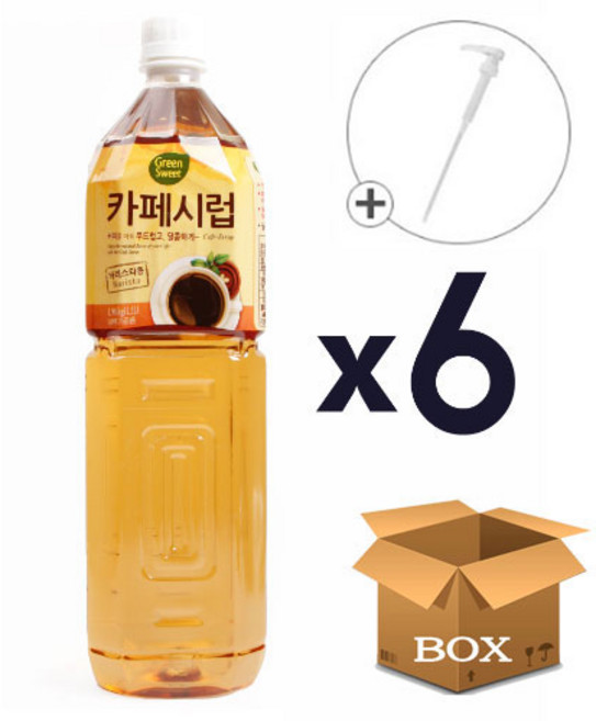 대상 카페시럽 1.5L 1박스 6개 +DY시럽펌프