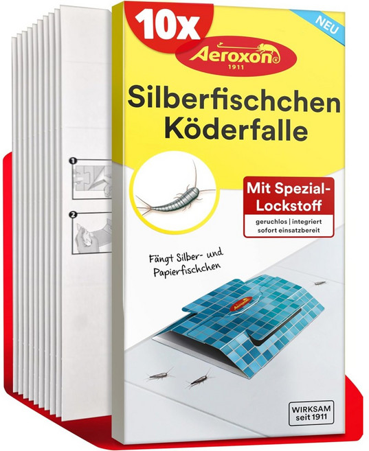 독일 Aeroxon 실버피쉬 좀벌레 주방 욕실 트랩 10개 팩