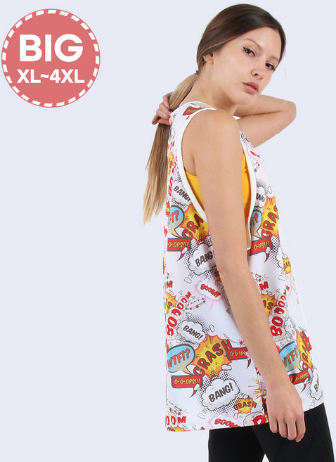 XL-4XL 여성 요가복 상의 커버업 나시 롱티 빅사이즈 박스나시 루즈핏 오버핏 8컬러