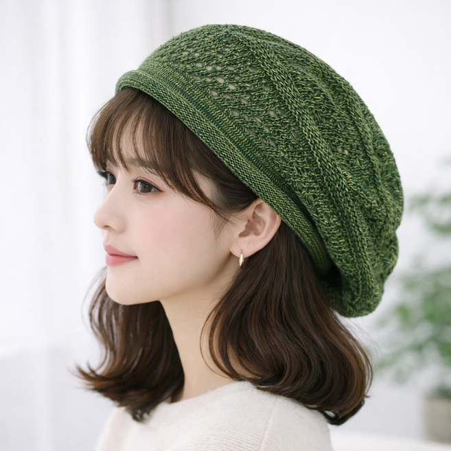 아틀리에 믹스톤 여름 니트 베레모 모자