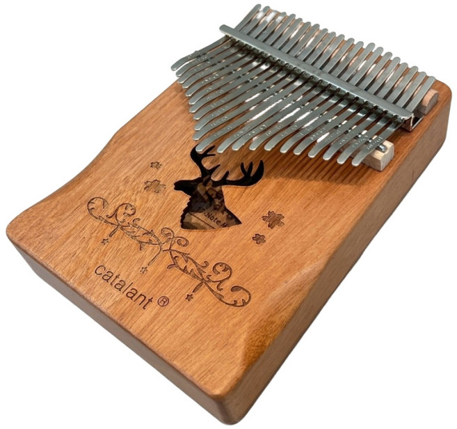 catalant 17音 21音姆指琴拇指琴 卡林巴琴 Kalimba 手指鋼琴 指間旋律，贈多項好禮，台灣現貨, 21音馴鹿(咖啡)21D02-C