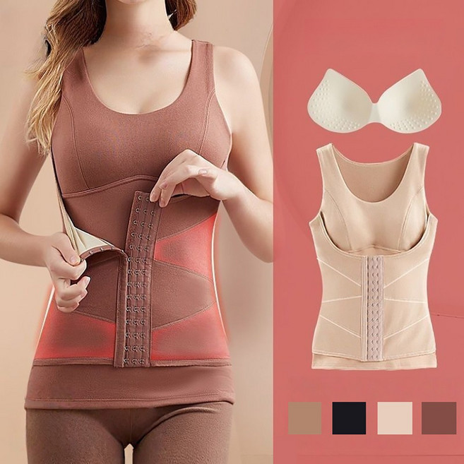 ROYALBELLE 여성 플리스 보정 슬림핏 이너탑 앞후크 탄력 지지 라인업 체형보정 브라탑 E01111608