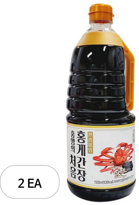 홍영의 처음 프리미엄 홍게간장, 1.5L, 2개