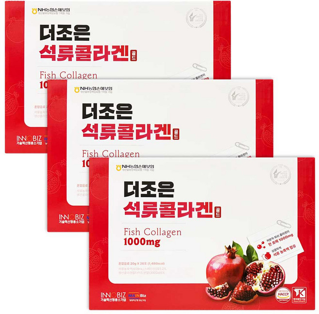 더조은 석류 콜라겐 젤리 스틱형, 520g, 3개