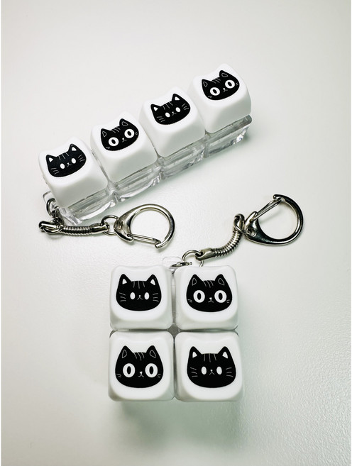 모어스토리지 고양이 키캡 키링 4구 무등형, 1개, 일자형