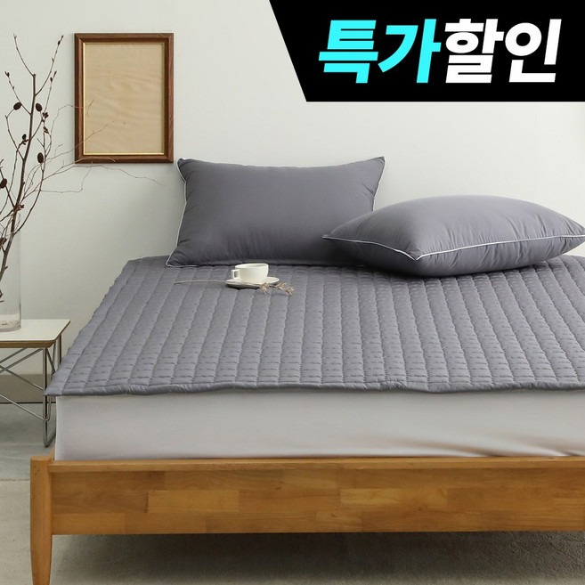 국내제조 띵스룸 알러지케어100% M2 진드기방지 사계절용 고정밴드 침대패드, 알러지100 차콜