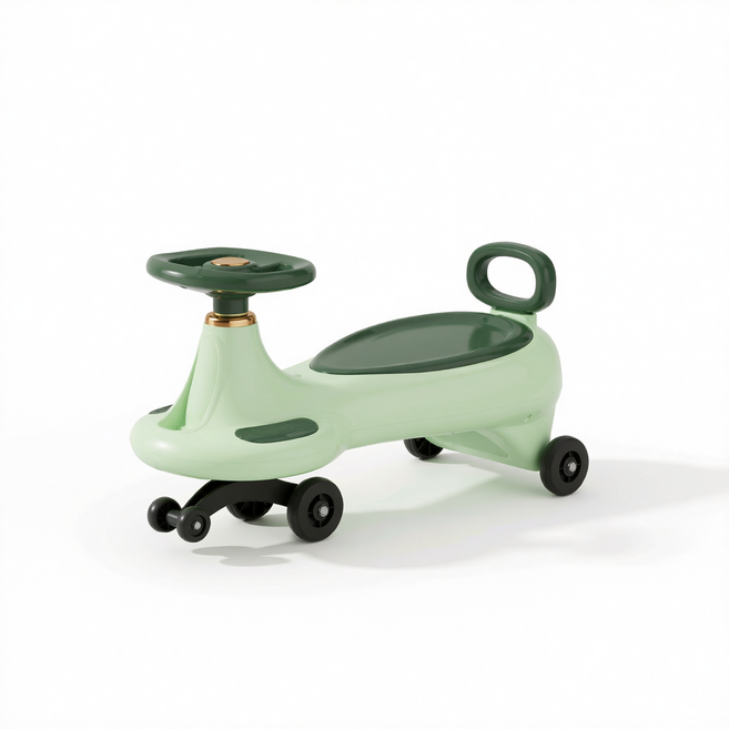 兒童扭扭車溜溜車萬向輪, 簡約柯曼綠基礎款, 1個, 0cm